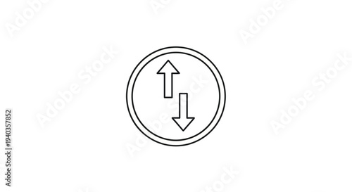 Simple black and white icon with double headed arrow.