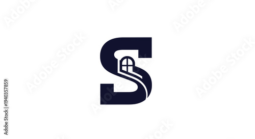 Modern stylized letter S logo design element.