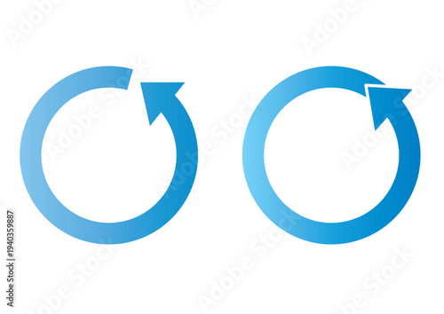 青グラデーション循環矢印アイコン ビジネス図解素材