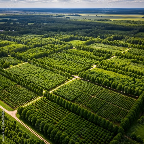 Wallpaper Mural Aerial View of Lush Forest Plantation. Torontodigital.ca