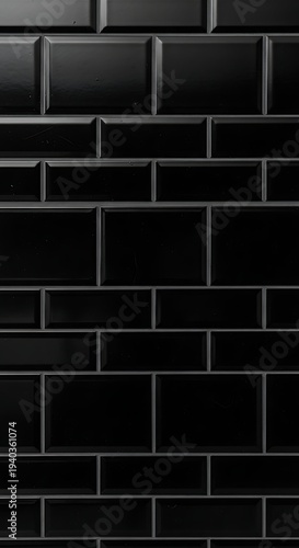 Wallpaper Mural Black Brick Wall Texture Background. Torontodigital.ca