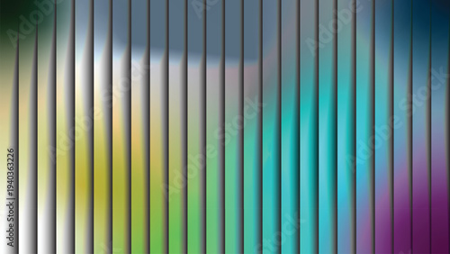 Gradient Vertical Stripes with Prismatic Light Diffusion Over Vertical Metal Background -Background metallic background