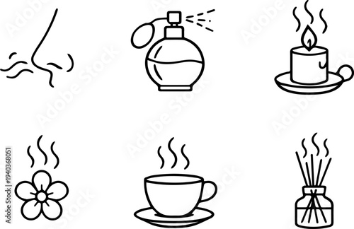 Fragrance aroma smell scent icons