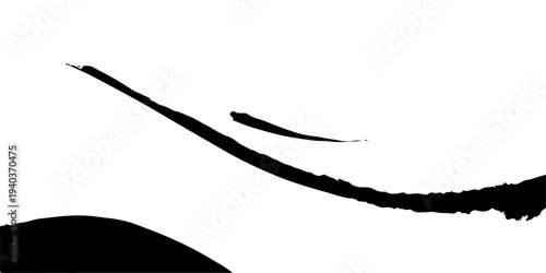 Isolated vector silhouette of a man and woman standing near a brown vanilla bean pod and wooden match stick tool on a white background