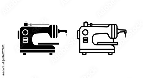 Classic sewing machine icon for tailoring, fashion, and handicraft hobbies