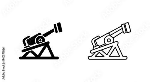 Simple Cannon Icon for Military History, Artillery, and Warfare Concepts
