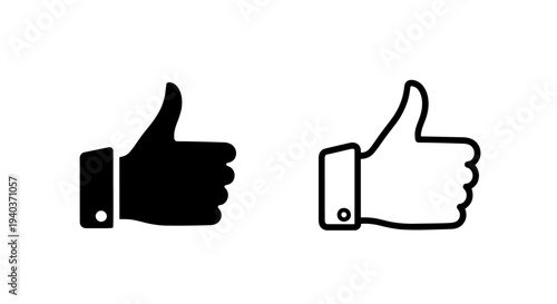 Thumbs Up Like Icon for Social Media, Approval, and Positive Feedback