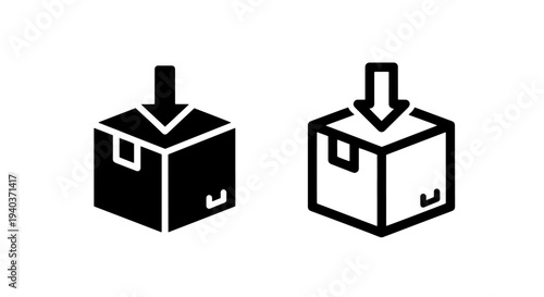 Download Box Icon - Package Receiving and Shipping Symbol