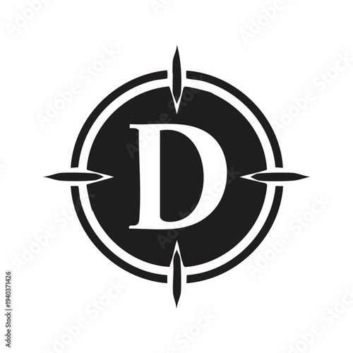 Modern vector illustration of a black arrow symbol and 3D sailing boat icon designed for a web business button or nautical ship logo