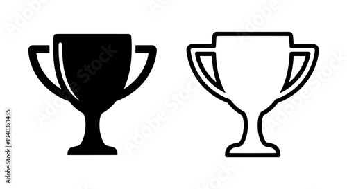 Trophy Cup Icon - Winner Award Symbol for Success and Achievement
