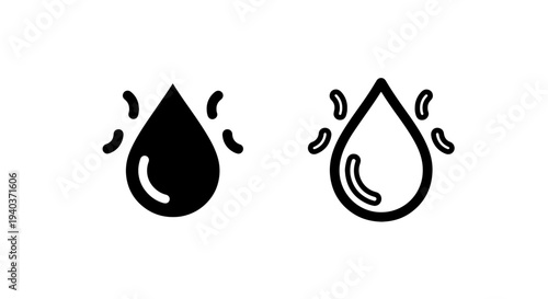 Splashing water drop icon symbolizing moisture, dew, and hygiene concepts