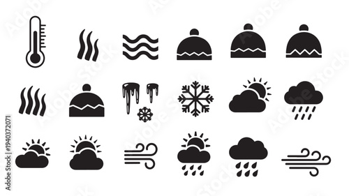 Set of 20 weather icons vector