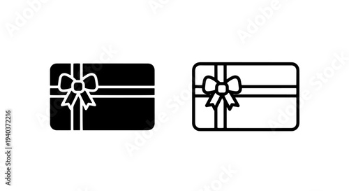 Gift card icons with ribbon bow for shopping and voucher promotion