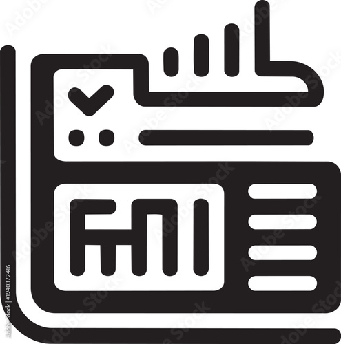 Document icon for business and finance isolated on a solid light gray background