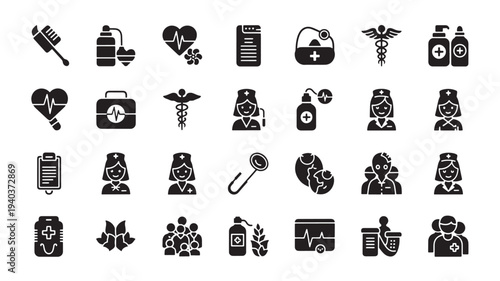 Set of 25 medical icons vector