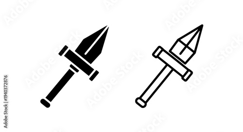 Sharp dagger weapon icon set for assassin and fantasy roleplay themes