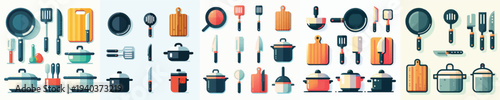 Vector set of kitchen utensil