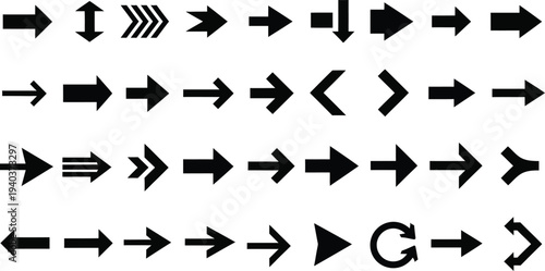 Collection of various arrow symbols and icons