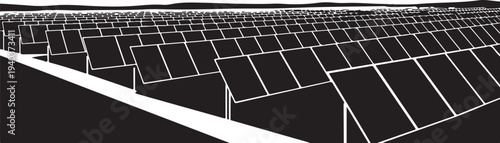 Solar panels installed on a rooftop with white lines