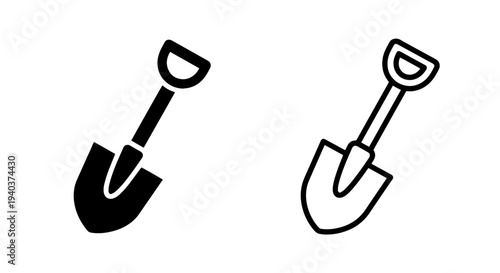 Garden spade shovel tool icon for manual work