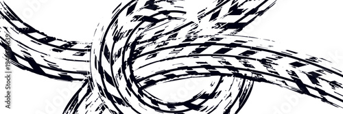 Black tire tracks with grunge editable background vector