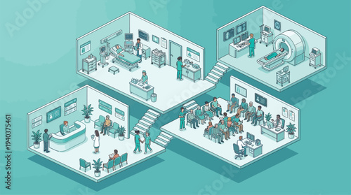 Isometric 3d vector illustration of an abstract retro city background featuring a business office building and modern apartment architecture design with room for text