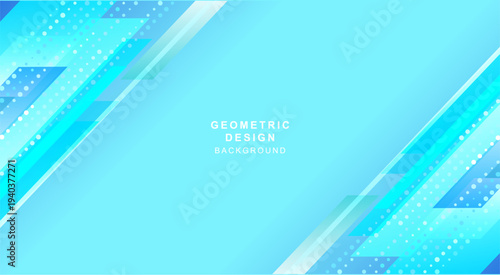 斜めのグラデーションと丸のドットで組み合わせた青色の幾何学的な背景素材