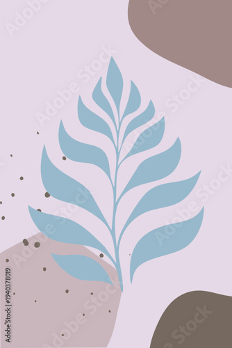 Dark Tropical Leaf Botanical Design Illustration