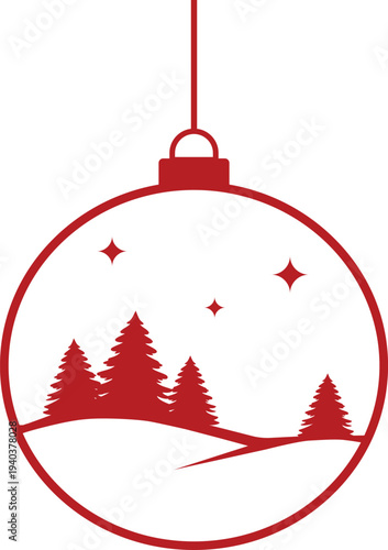 Christmas Ball Red Holiday Ornament Decoration