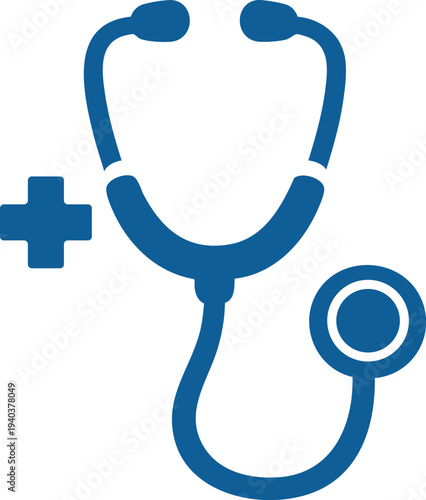 Doctor Stethoscope Medical Blue Symbol Icon