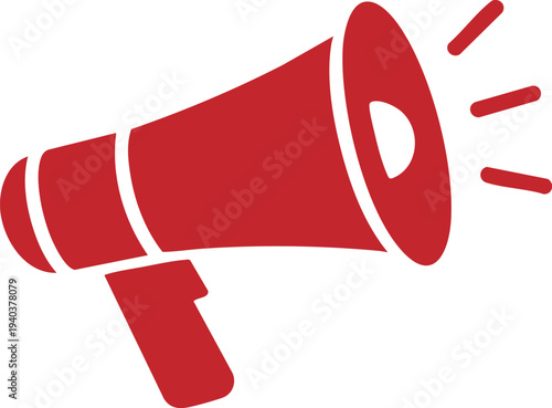 Red Megaphone Loudspeaker Announcement Marketing Icon