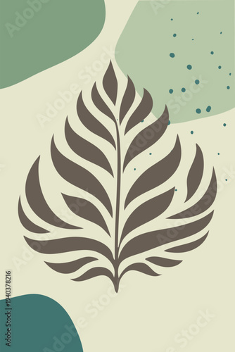 Green Tropical Leaf Botanical Nature Illustration