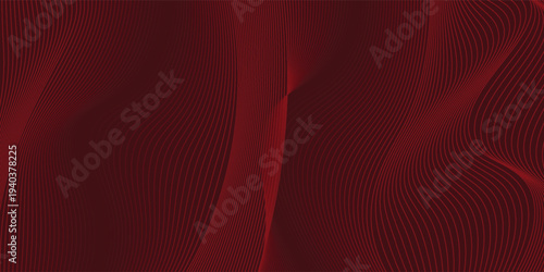 Contemporary technology cover design set. Luxury background with red line pattern (guilloche curves). Premium vector tech backdrop for business layout, digital certificate, formal brochure template
