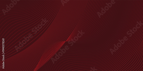 Contemporary technology cover design set. Luxury background with red line pattern (guilloche curves). Premium vector tech backdrop for business layout, digital certificate, formal brochure template