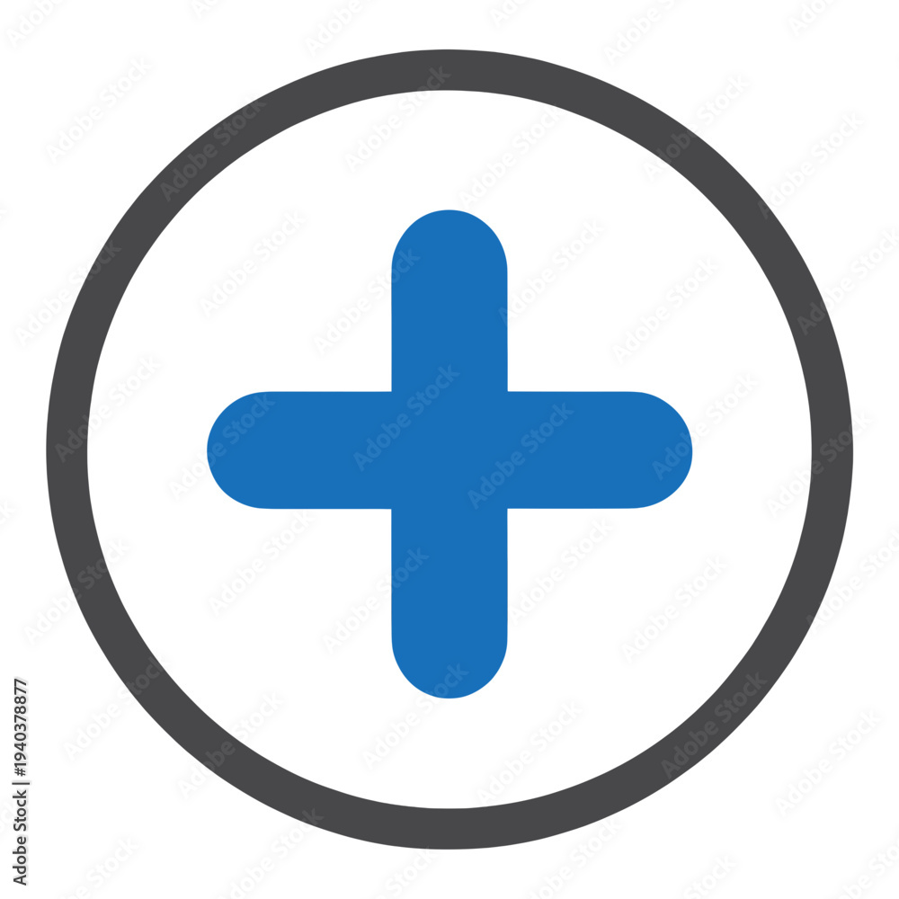 Obraz premium Blue Filled Plus Sign in Circle UI Icon for App UI