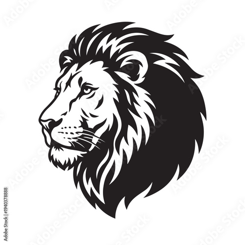 Lion Portrait Illustration on Isolated Background