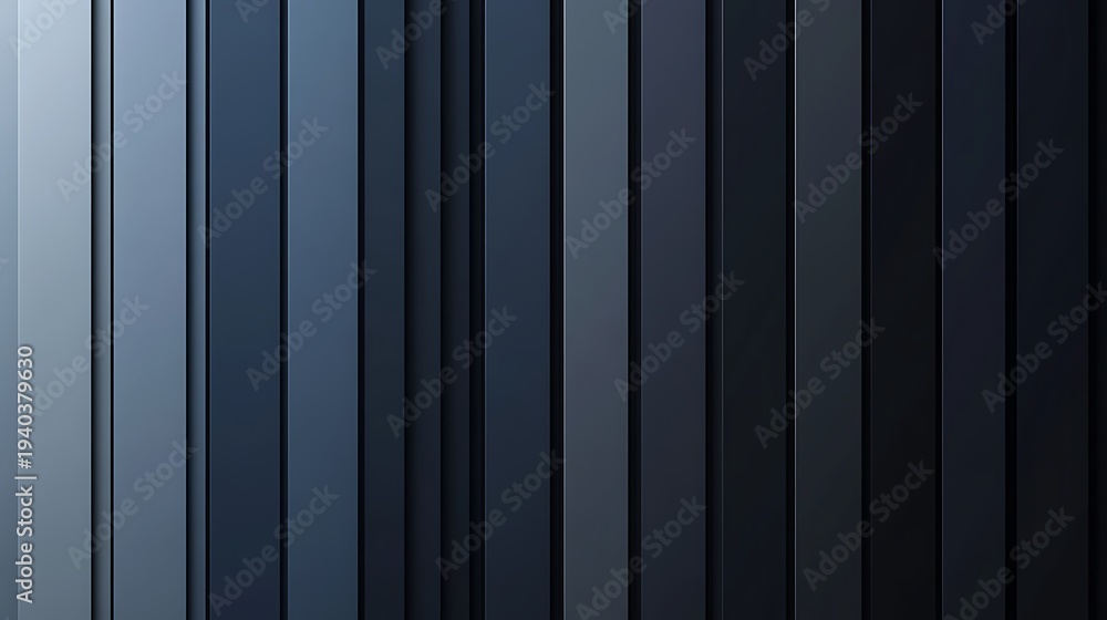 Obraz premium Dynamic composition of vertical planks showing a diverse range of blue and grey tones with soft lighting