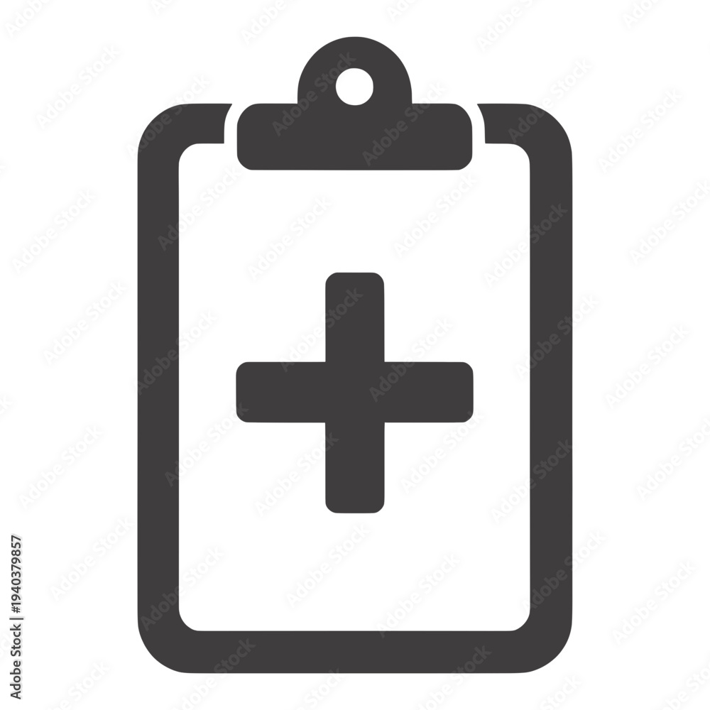 Obraz premium Filled Medical Clipboard With Plus Sign App Icon for Mobile Interface