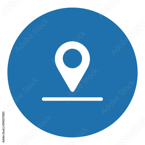 Filled Location Pin With Horizontal Line App Icon for Mobile Interface