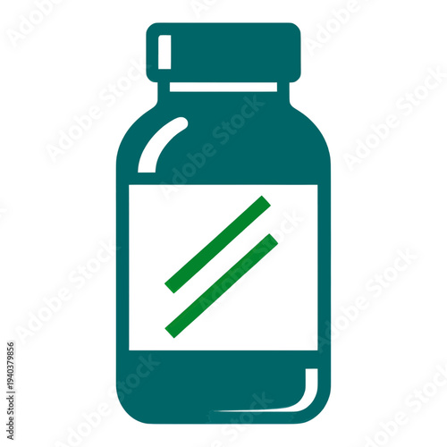 Filled Medicine Bottle with Diagonal Stripes App Icon for Mobile Interface