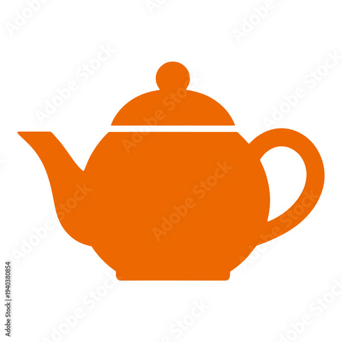 Orange Filled Tea Pot UI Icon for App UI
