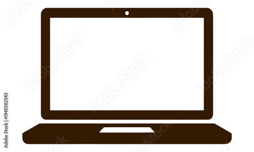 Outline Laptop Computer with Touchpad UI Icon for Web Interface