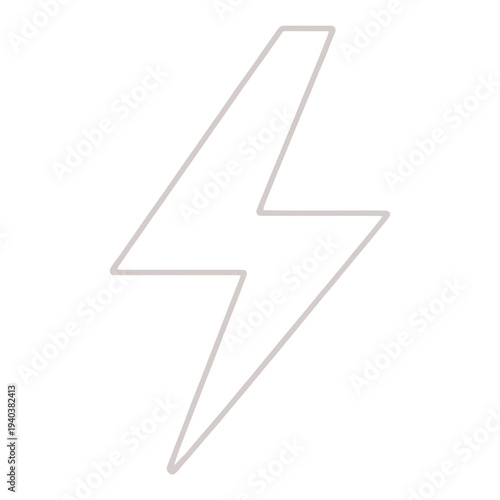 Outline Lightning Bolt Icon for App UI with Glossy Finish