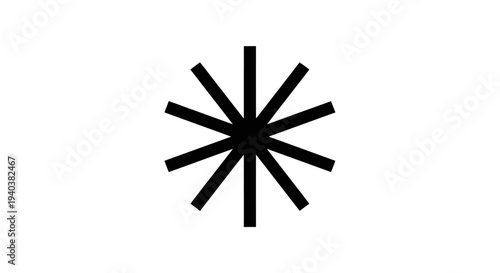Black bold asterisk symbol, isolated on a white background.
