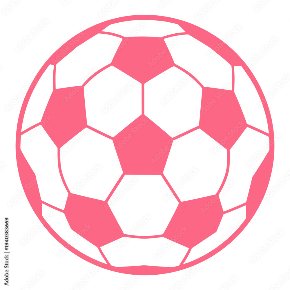 Obraz premium Pink Soccer Ball 3D Icon for App UI with Glossy Finish