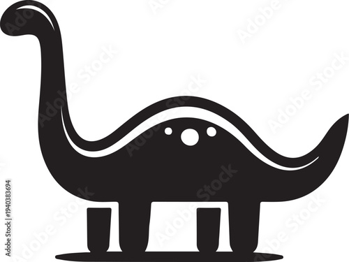Silhouette of a cute dinosaur vector  illustration
