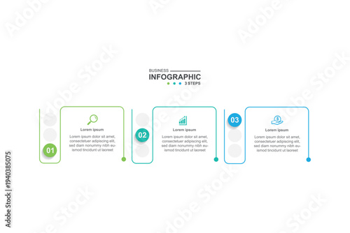 3 step infographic design. schedule concept with paper layout. can be used for workflow illustration