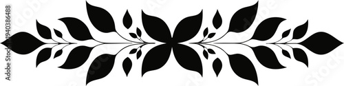 Black Floral Decorative Ornament Vector Design