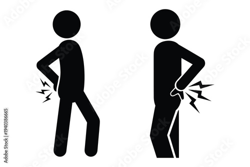 Illustration of two people experiencing lower back pain