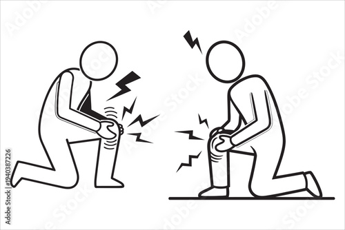 Illustration of two people experiencing knee pain